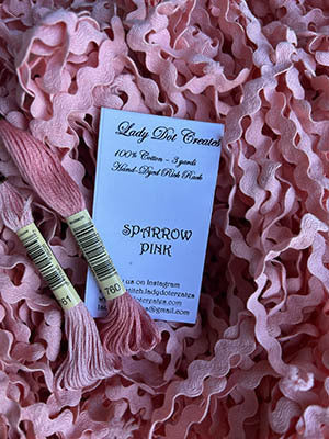 Sparrow Pink Rick Rack - Lady Dots Creates Finishing Trims, Ribbons & Trim, The Crafty Grimalkin - A Cross Stitch Store