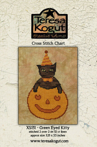 Green Eyed Kitty - Teresa Kogut - Cross Stitch Pattern
