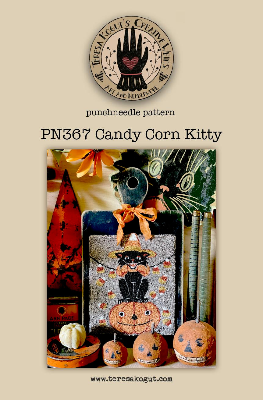 Candy Corn Kitty - Teresa Kogut - Punch Needle Pattern