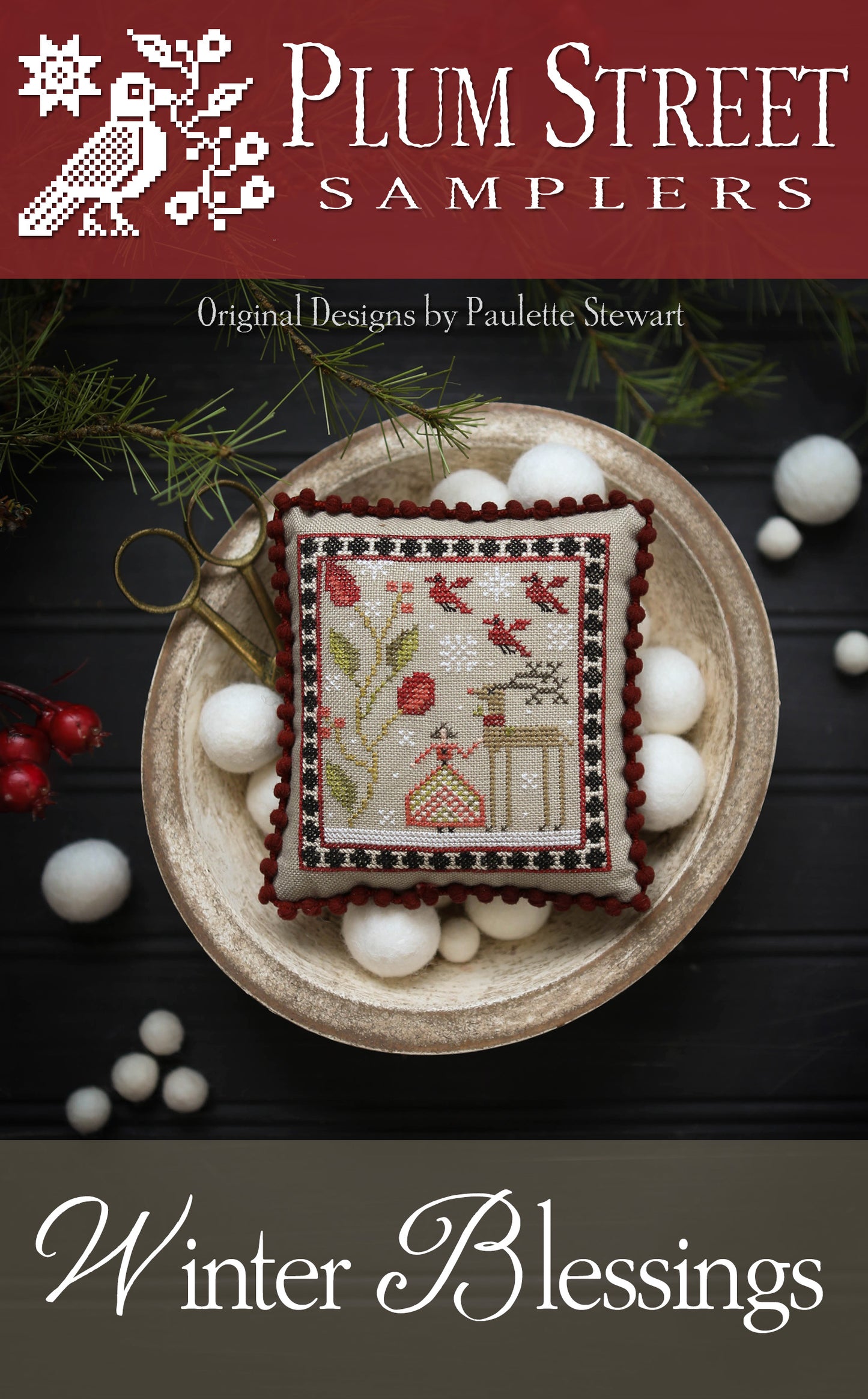 Winter Blessings - Plum Street Samplers - Cross Stitch Pattern, Needlecraft Patterns, Needlecraft Patterns, The Crafty Grimalkin - A Cross Stitch Store