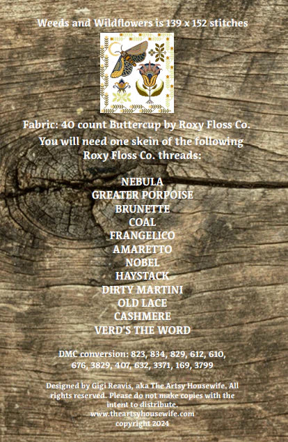 Weeds and Wildflowers - The Artsy Housewife - Cross Stitch Pattern, Needlecraft Patterns, The Crafty Grimalkin - A Cross Stitch Store