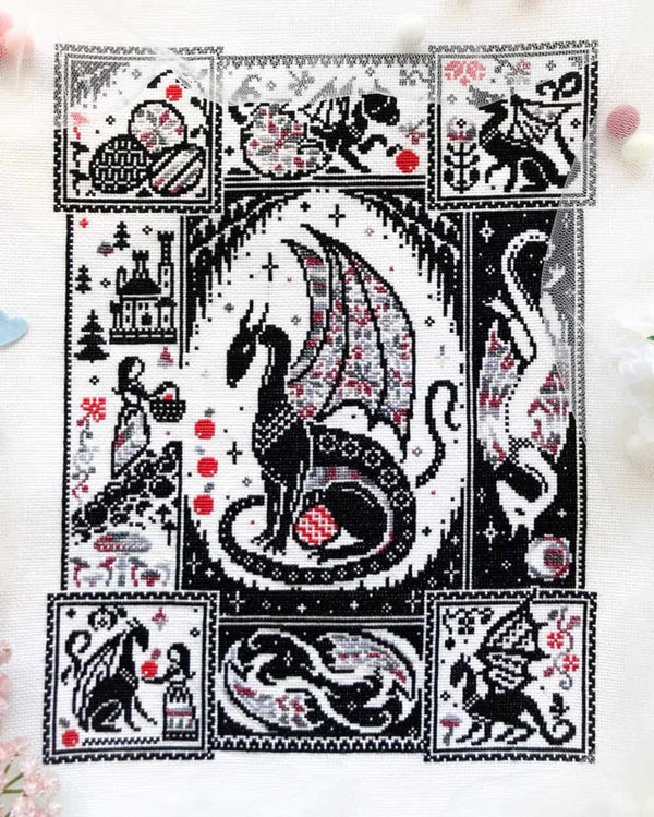 Of Dragons and Apples - Quaternion Creations - Cross Stitch Pattern, Needlecraft Patterns, The Crafty Grimalkin - A Cross Stitch Store
