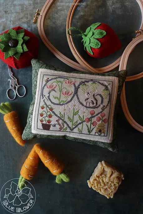 Seasons of The Heart - Summer - The Blue Flower - Cross Stitch Pattern, Needlecraft Patterns, Needlecraft Patterns, The Crafty Grimalkin - A Cross Stitch Store