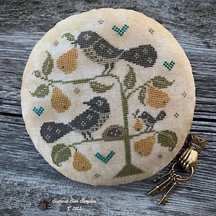 Little Pear Tree Pinkeep - Scattered Seed Samplers - Cross Stitch Pattern