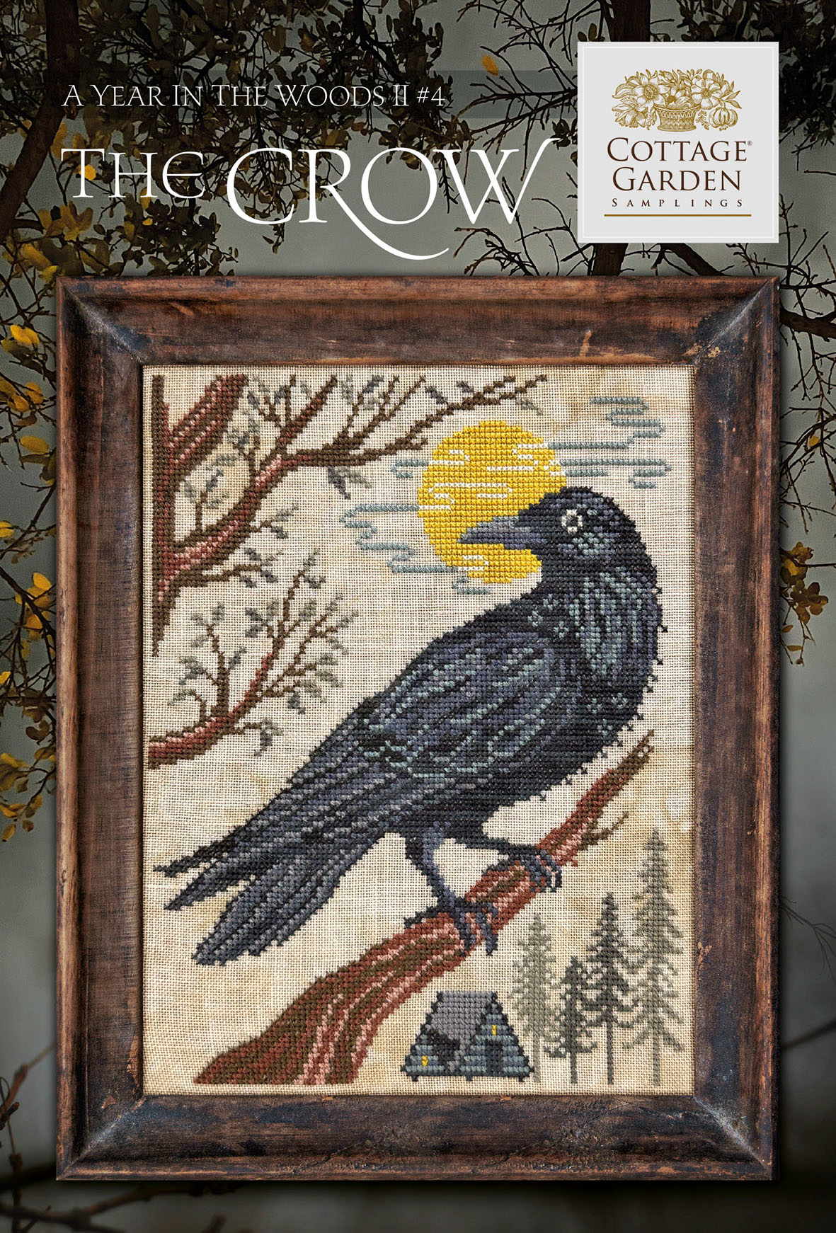 The Crow - A Year in the Woods II #4 - Cottage Garden Samplings - Cross Stitch Pattern