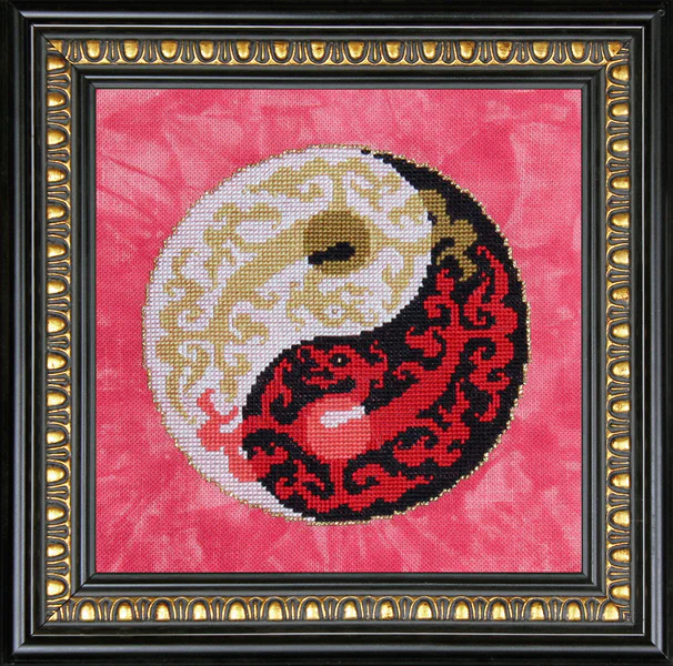 Dragon Fu Yang - Ink Circles - Cross Stitch Pattern