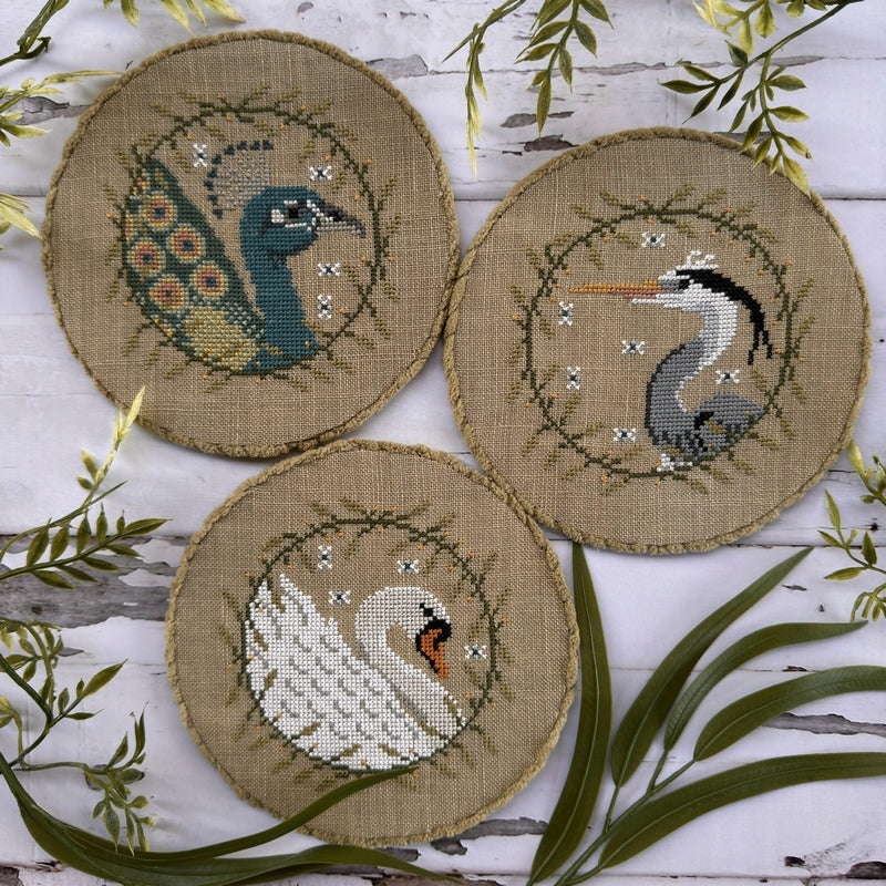 Elegant Birds Trio - Puntini Puntini - Cross Stitch Pattern