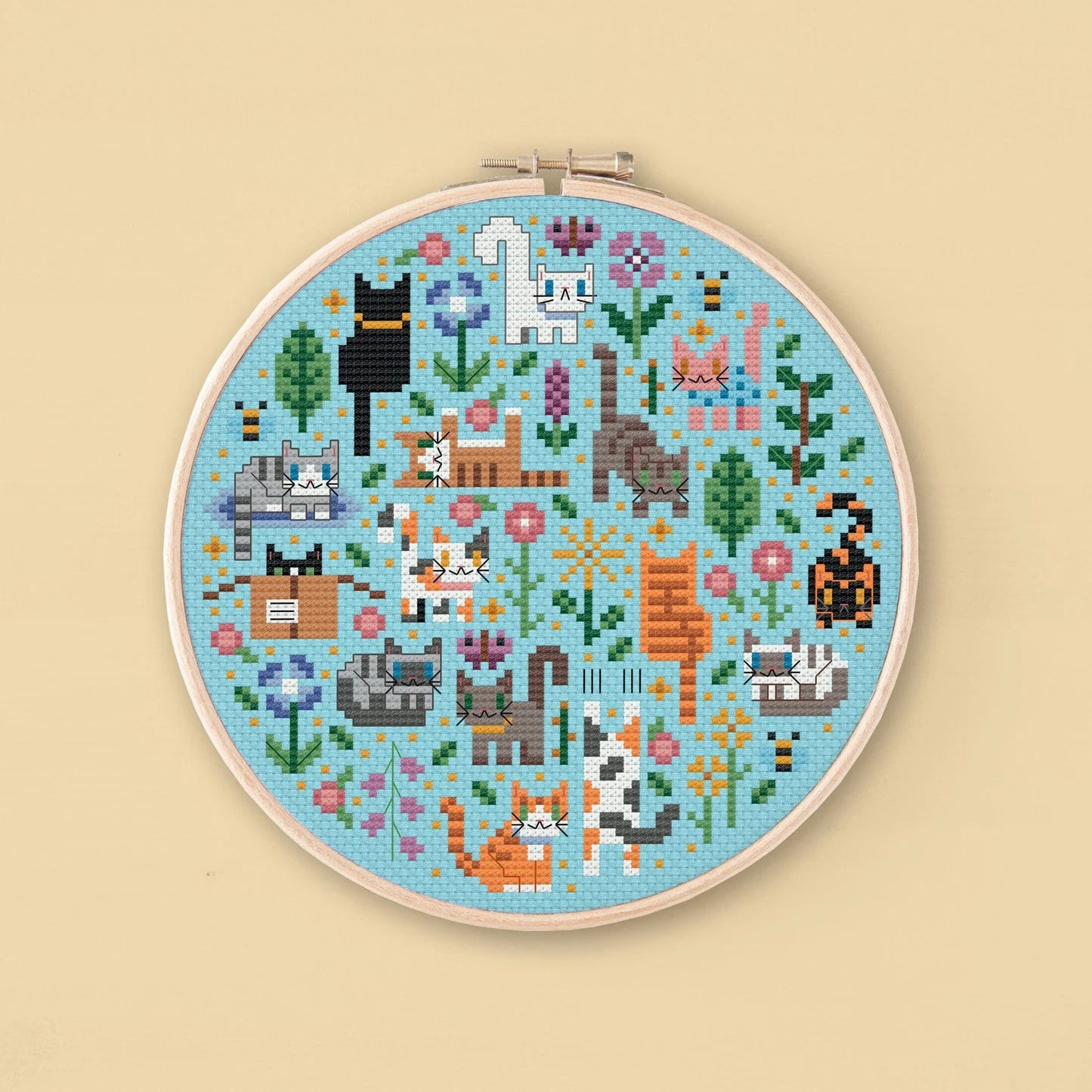 Mini Cat Garden - Una Buena Pieza - Cross Stitch Pattern