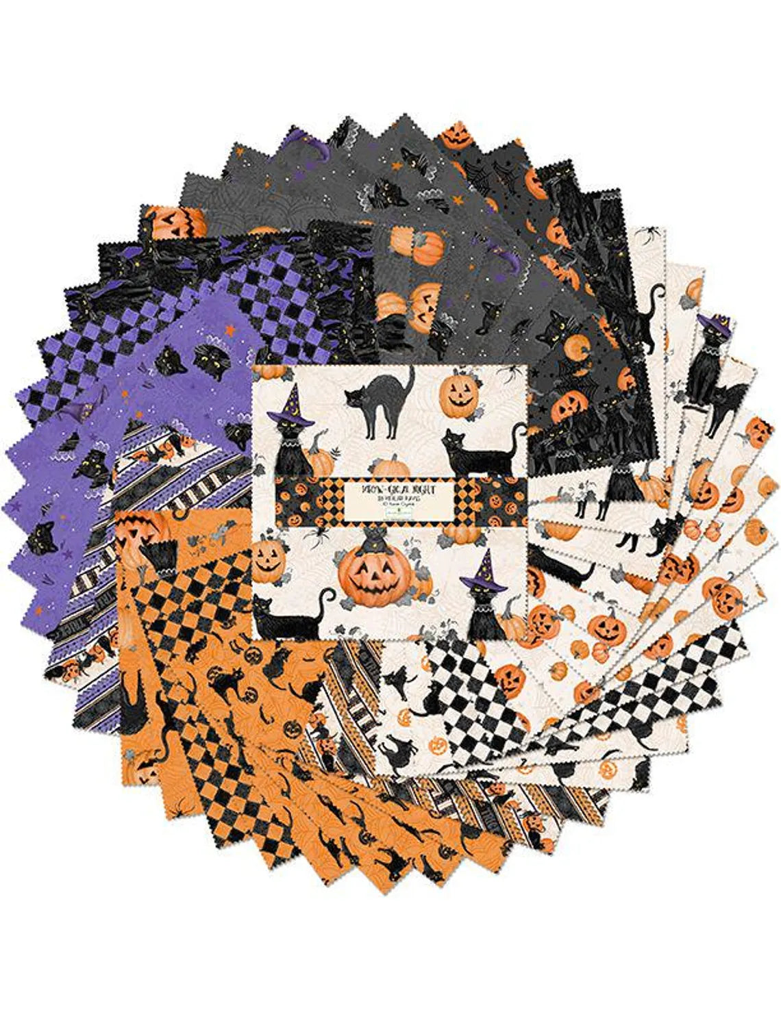 Meow-gical Night Layer Cake by Michael Davis, Cotton, The Crafty Grimalkin - A Cross Stitch Store