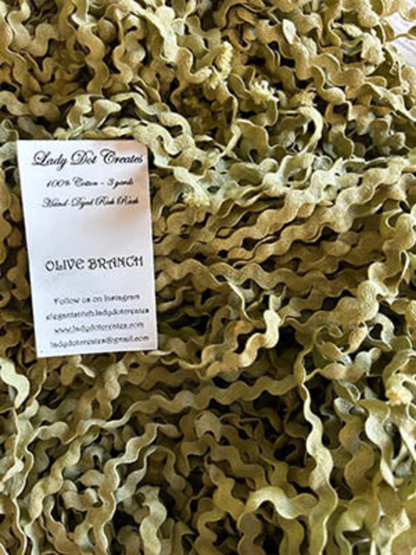 Olive Branch Rick Rack - Lady Dots Creates Finishing Trims, Ribbons & Trim, The Crafty Grimalkin - A Cross Stitch Store