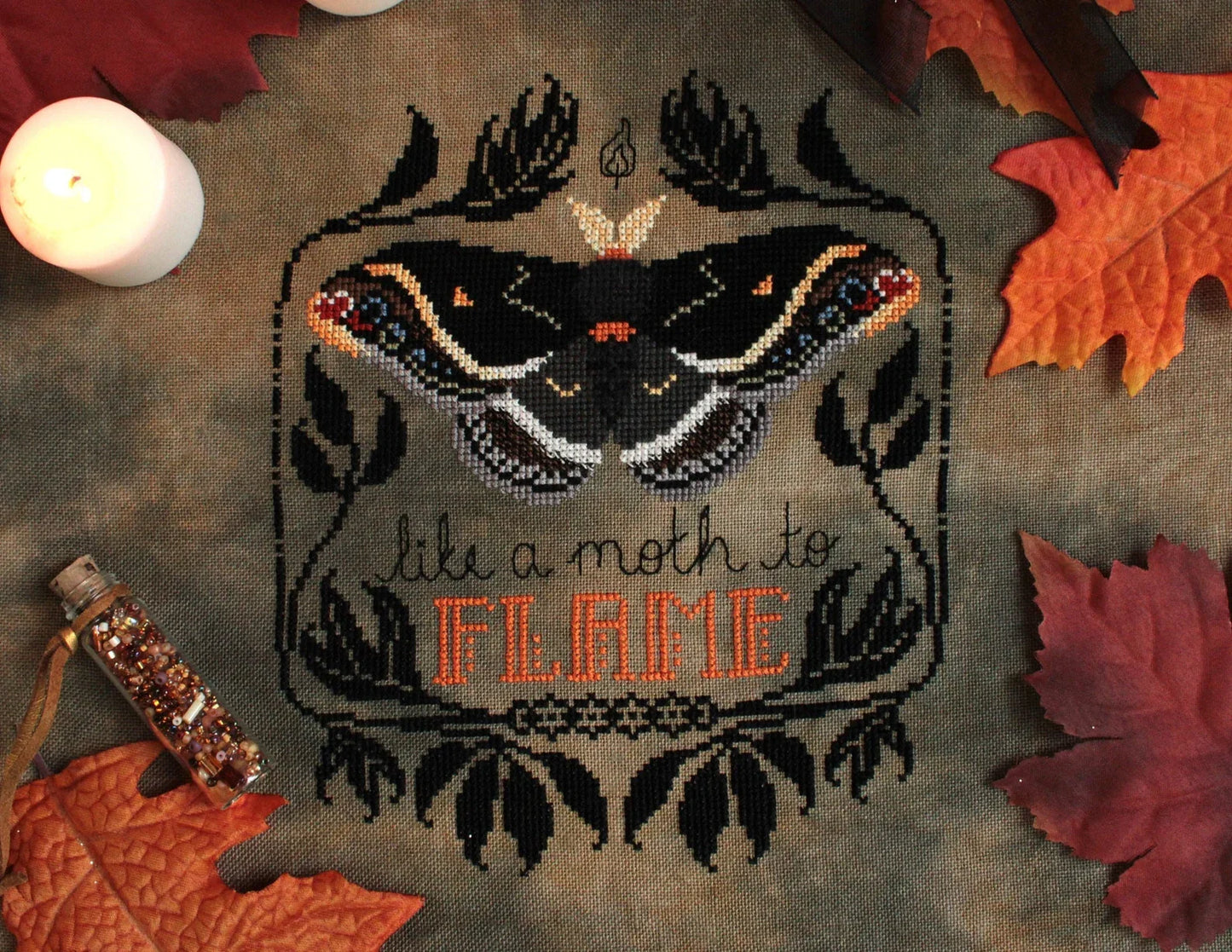 Like a Moth to Flame - Sprouting Lupine - Cross Stitch Pattern