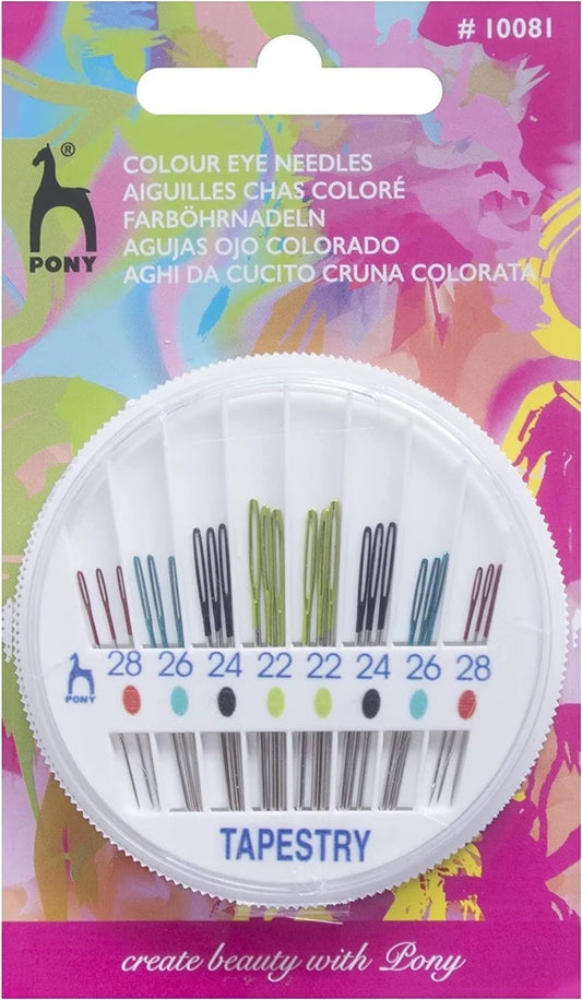 Pony Tapestry Needles with Coloured Eyes - Assorted Sizes