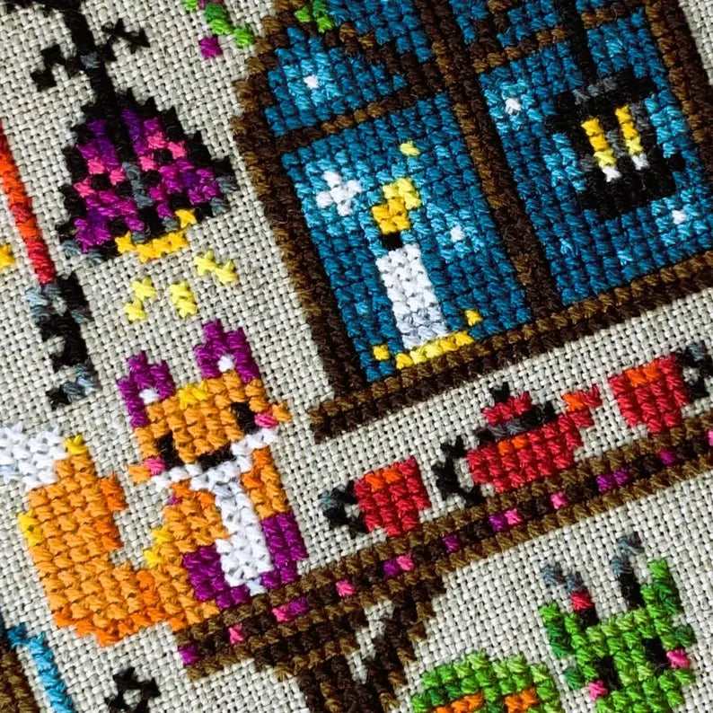 Bats & Bells, Tea & Spells - Flossy Fox Shop - Cross Stitch Pattern