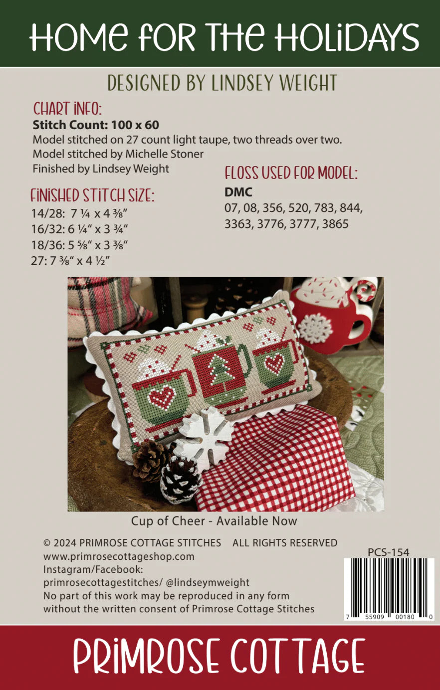 Home for the Holidays - Primrose Cottage - Cross Stitch Pattern