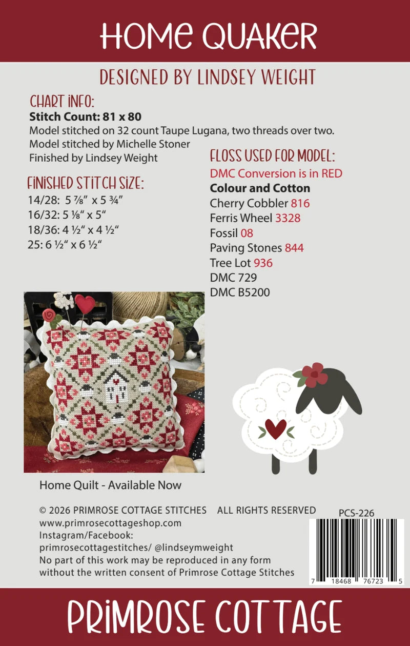 Home Quaker - Primrose Cottage Stitches - Cross Stitch Pattern