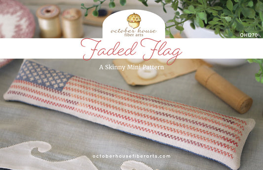 Faded Flag  - October House Fiber Arts - Cross Stitch Pattern, Needlecraft Patterns, Needlecraft Patterns, The Crafty Grimalkin - A Cross Stitch Store