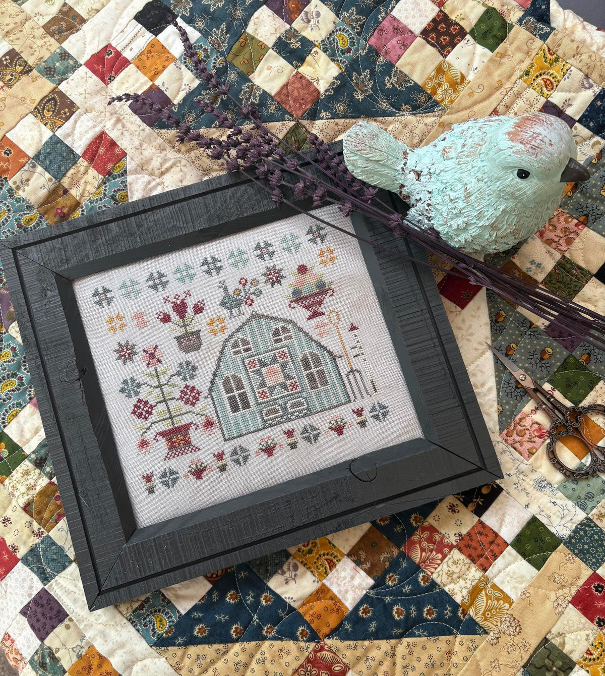 Summer Quilt Barn - Pansy Patch - Cross Stitch Pattern, Needlecraft Patterns, The Crafty Grimalkin - A Cross Stitch Store