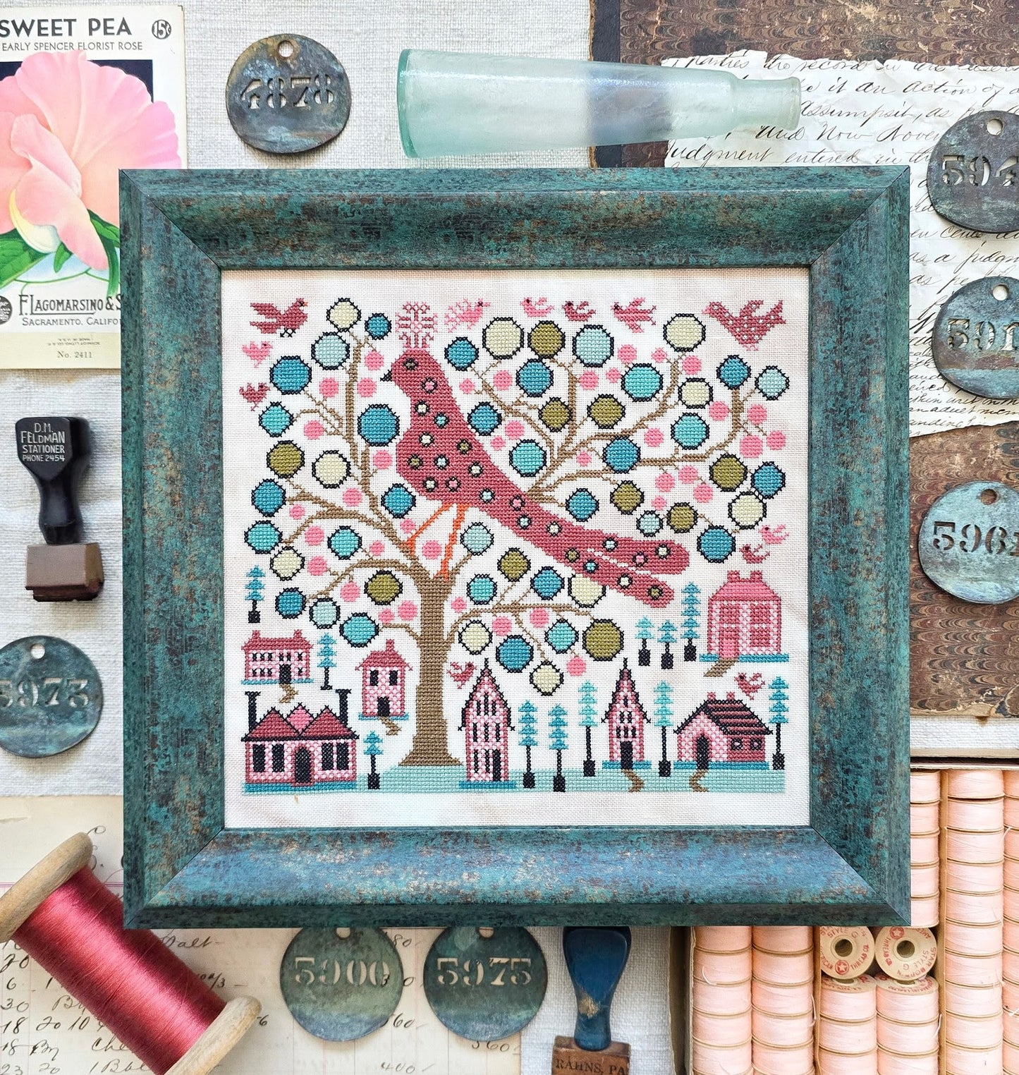 PREORDER Dot the Bird - Kathy Barrick - Cross Stitch Pattern