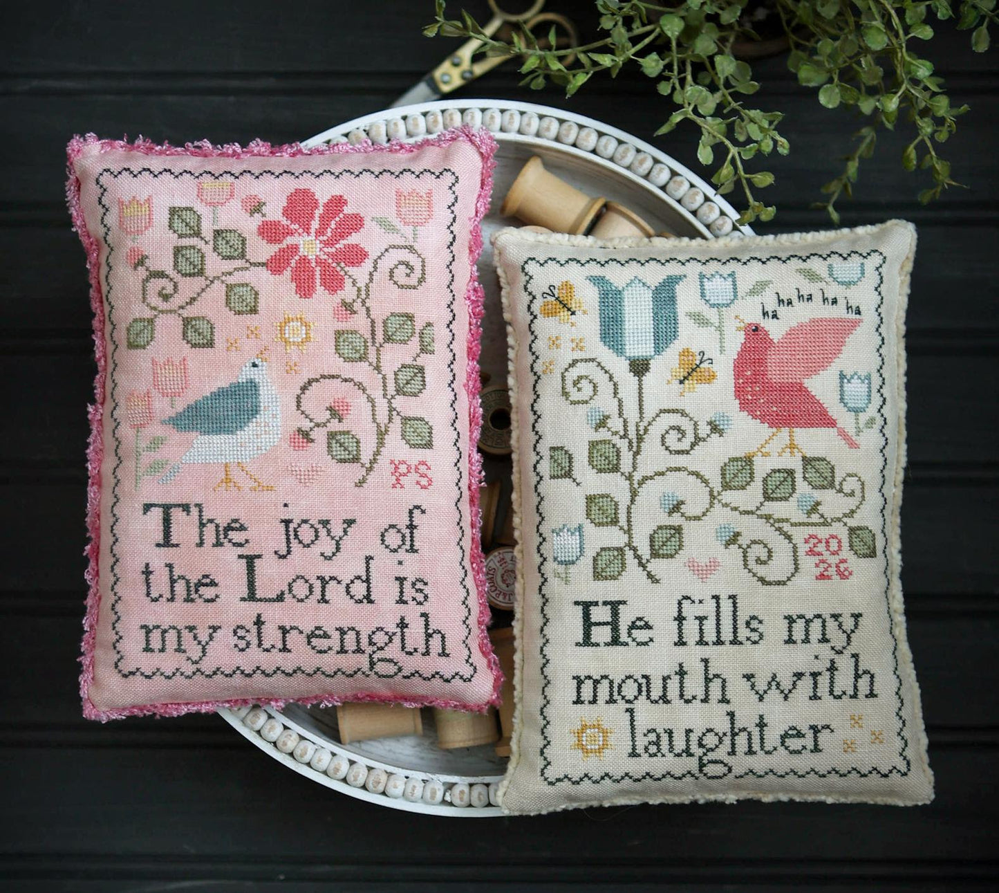 Strength and Laughter - Plum Street Samplers - Cross Stitch Pattern