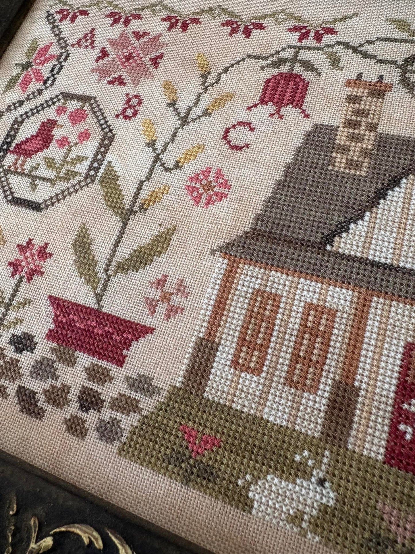 Quaker Farmhouse - Blueberry Ridge and Pansy Patch - Cross Stitch Pattern