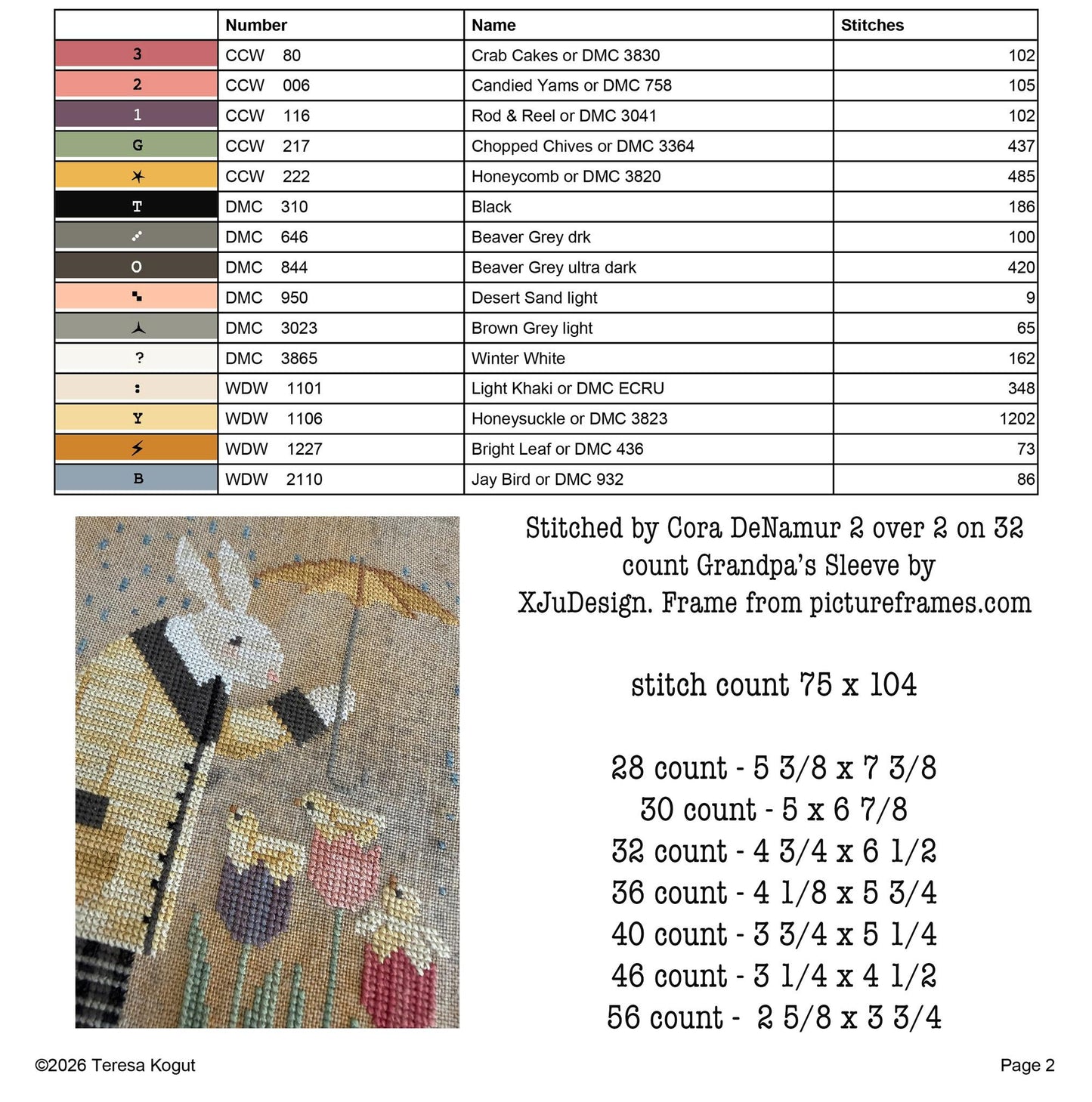 Spring Rain - Teresa Kogut - Cross Stitch Pattern