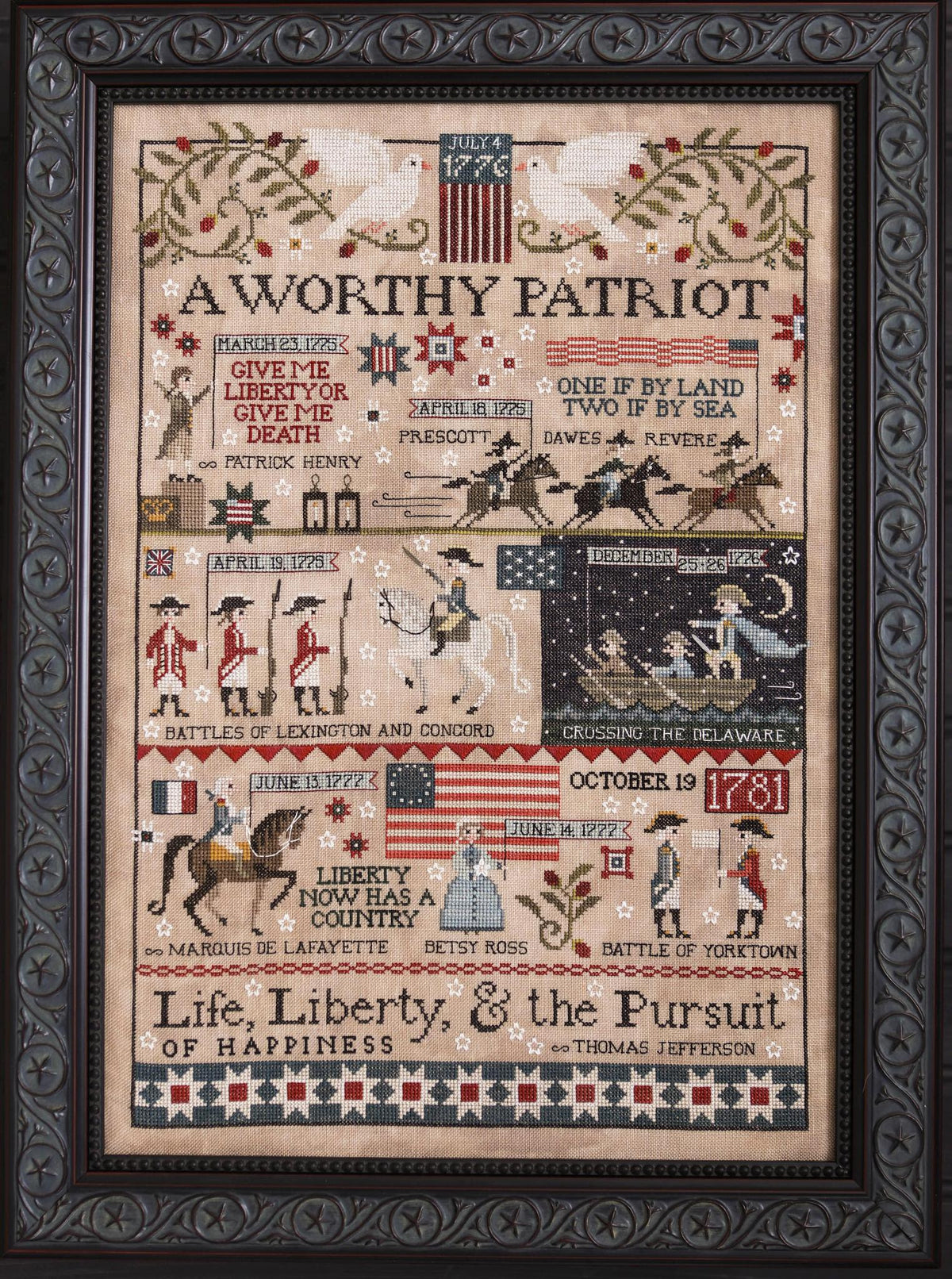 A Worthy Patriot - Plum Street Samplers - Cross Stitch Pattern, Needlecraft Patterns, The Crafty Grimalkin - A Cross Stitch Store