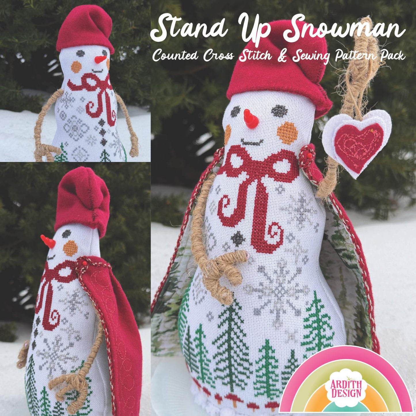 Stand Up Snowman - Ardith Design - Cross Stitch Pattern