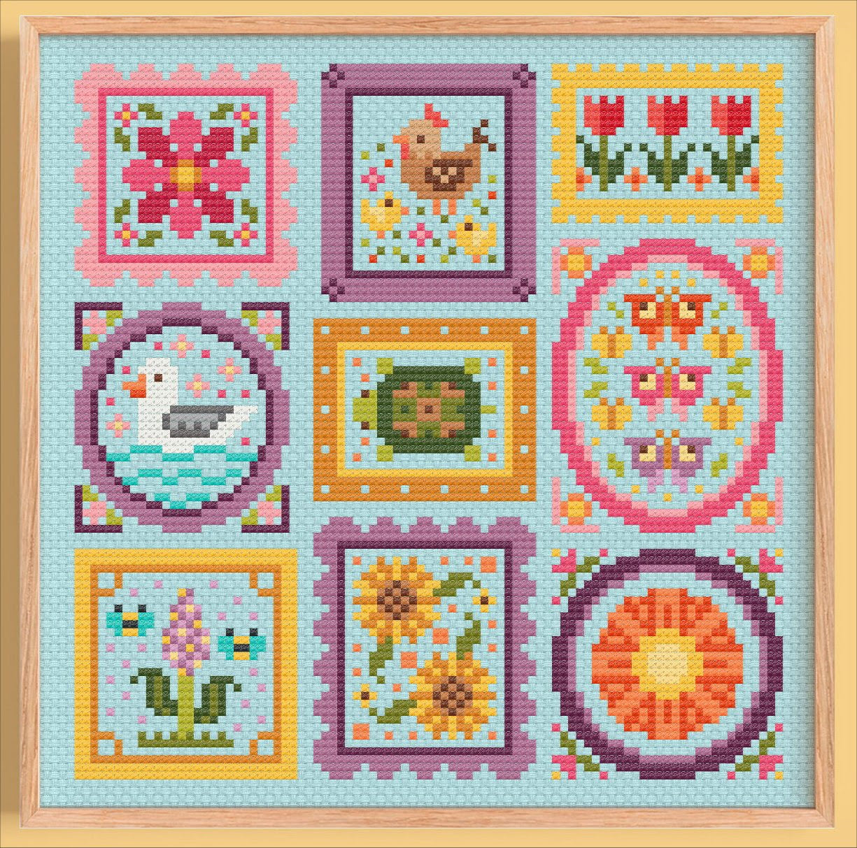 Mini Frames: Day - Una Buena Pieza - Cross Stitch Pattern