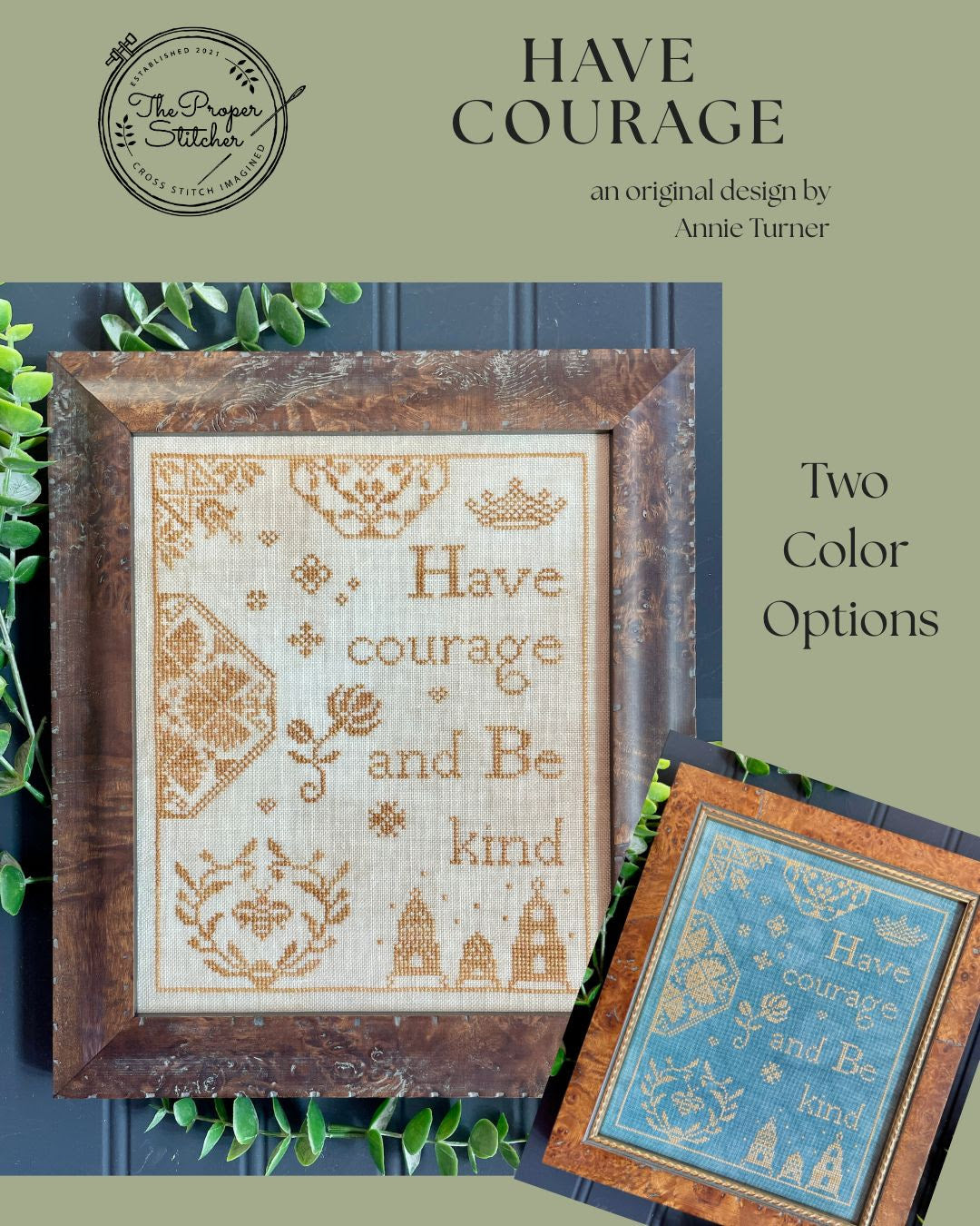 Have Courage - Proper Stitcher - Cross Stitch Pattern, Cross Stitch Patterns, The Crafty Grimalkin - A Cross Stitch Store