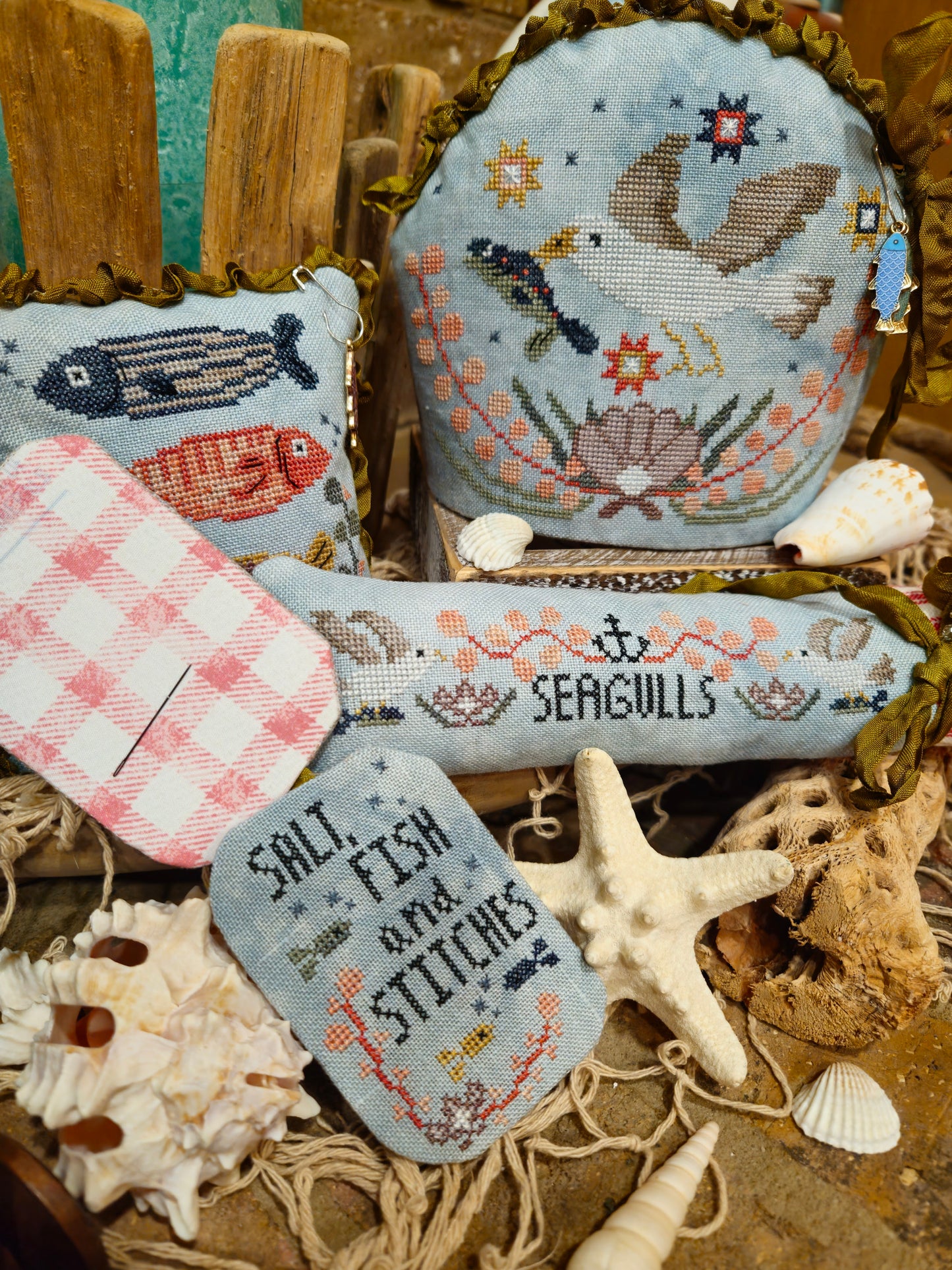 PREORDER Sardine Thieves - Quaint Rose Needle Arts - Cross Stitch Pattern