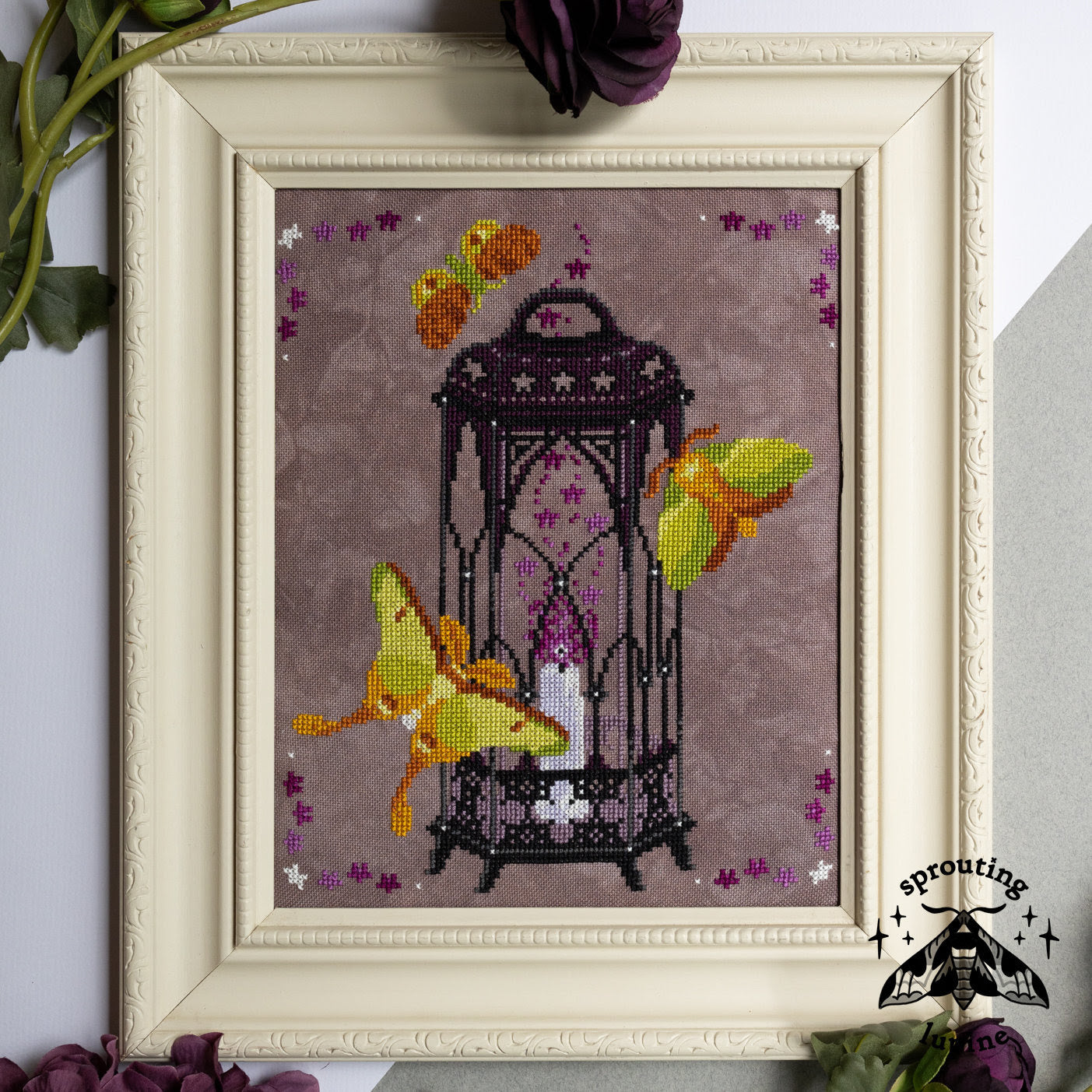 PREORDER Violet Glow - Sprouting Lupine - Cross Stitch Pattern
