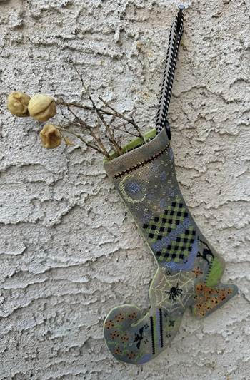PREORDER Witch's Boot Stocking - Rebel Stitcher - Cross Stitch Pattern