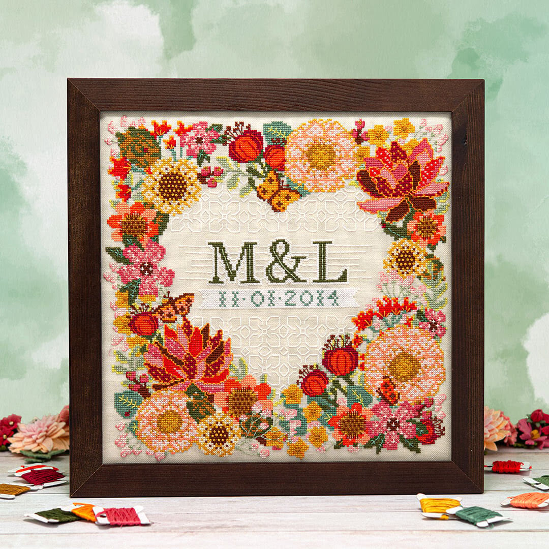 Modern Botanical Wedding Sampler - Counting Puddles - Cross Stitch Pattern