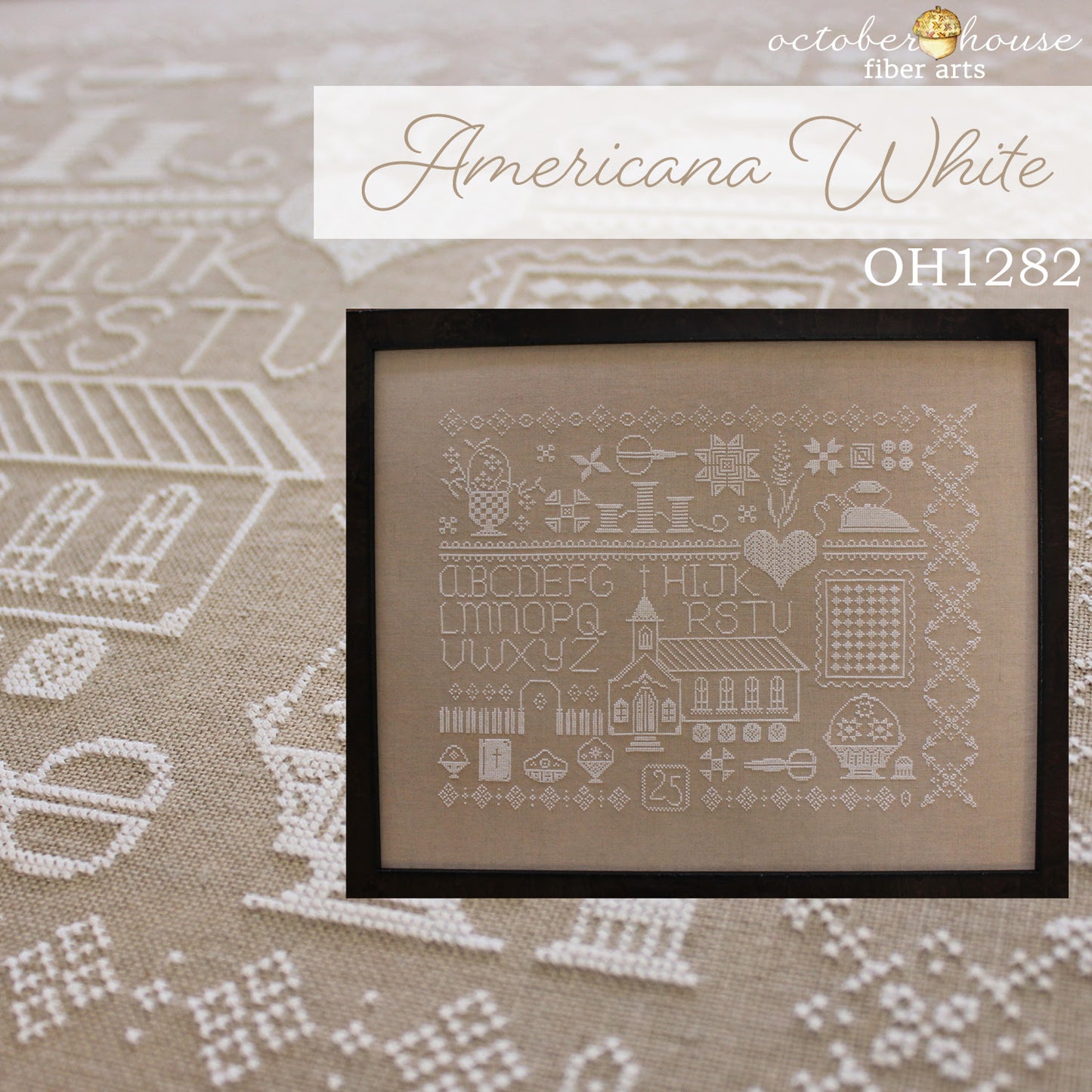 PREORDER Americana White - October House Fiber Arts - Cross Stitch Pattern, Needlecraft Patterns, The Crafty Grimalkin - A Cross Stitch Store