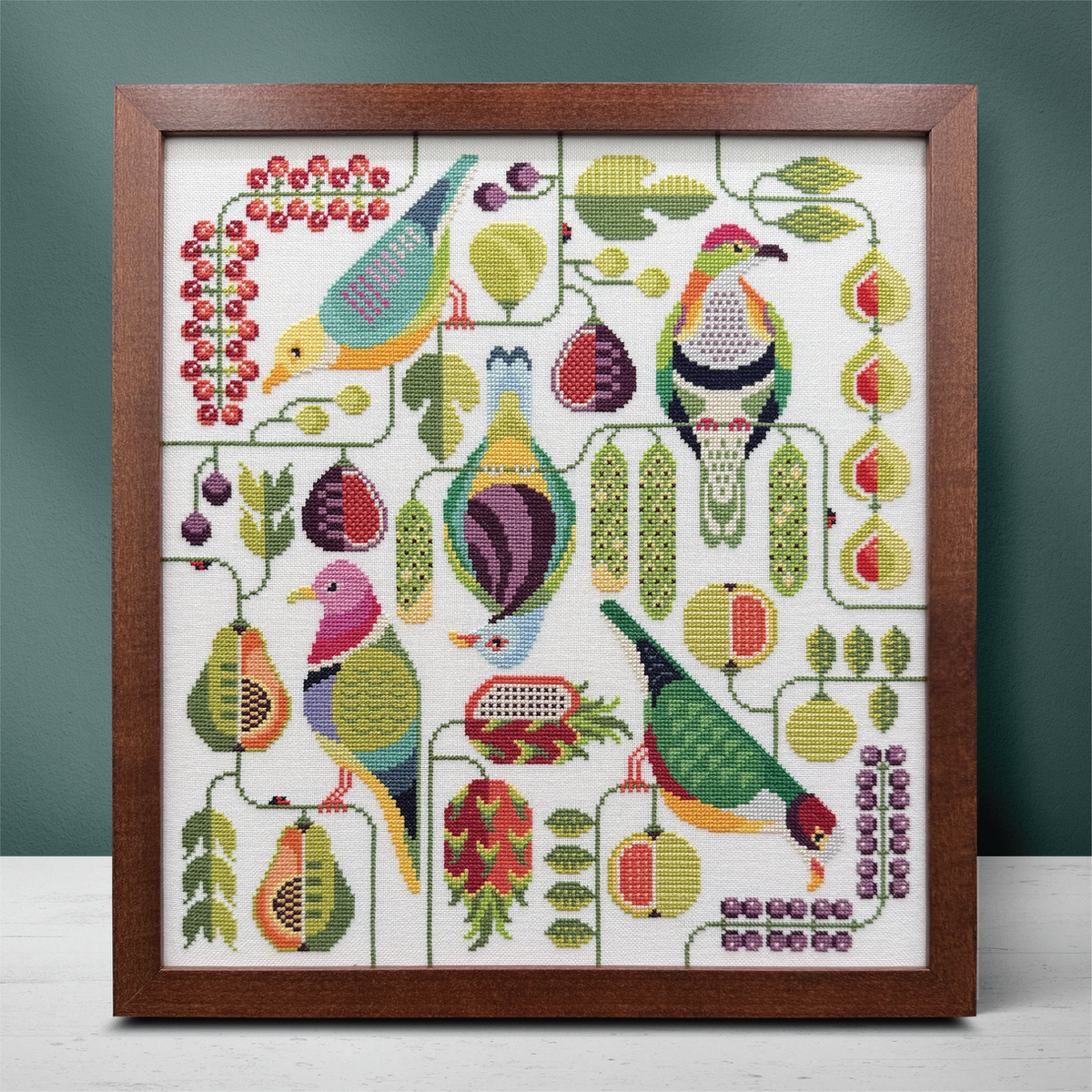 Fruit Dove Frenzy - Boomerang Stitches - Cross Stitch Pattern, Needlecraft Patterns, The Crafty Grimalkin - A Cross Stitch Store