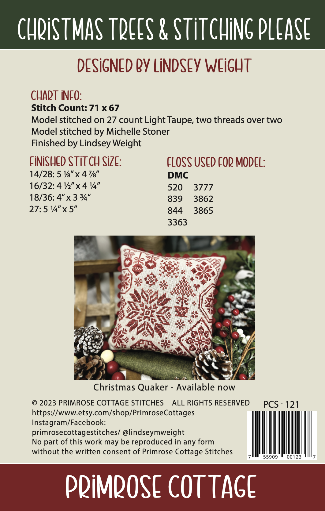 Christmas Trees and Stitching Please - Primrose Cottage Stitches - Cross Stitch Pattern, Needlecraft Patterns, Needlecraft Patterns, The Crafty Grimalkin - A Cross Stitch Store