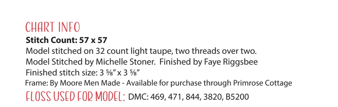 Garden Variety Limes - Primrose Cottage - Cross Stitch Pattern