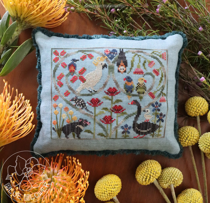 PRE-ORDER Seasons Of The Heart - Hearts For Pam - The Blue Flower - Cross Stitch Pattern, Needlecraft Patterns, Needlecraft Patterns, The Crafty Grimalkin - A Cross Stitch Store