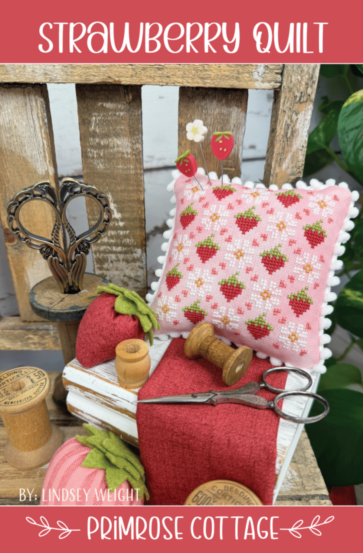 Strawberry Quilt - Primrose Cottage - Cross Stitch Pattern, Needlecraft Patterns, The Crafty Grimalkin - A Cross Stitch Store