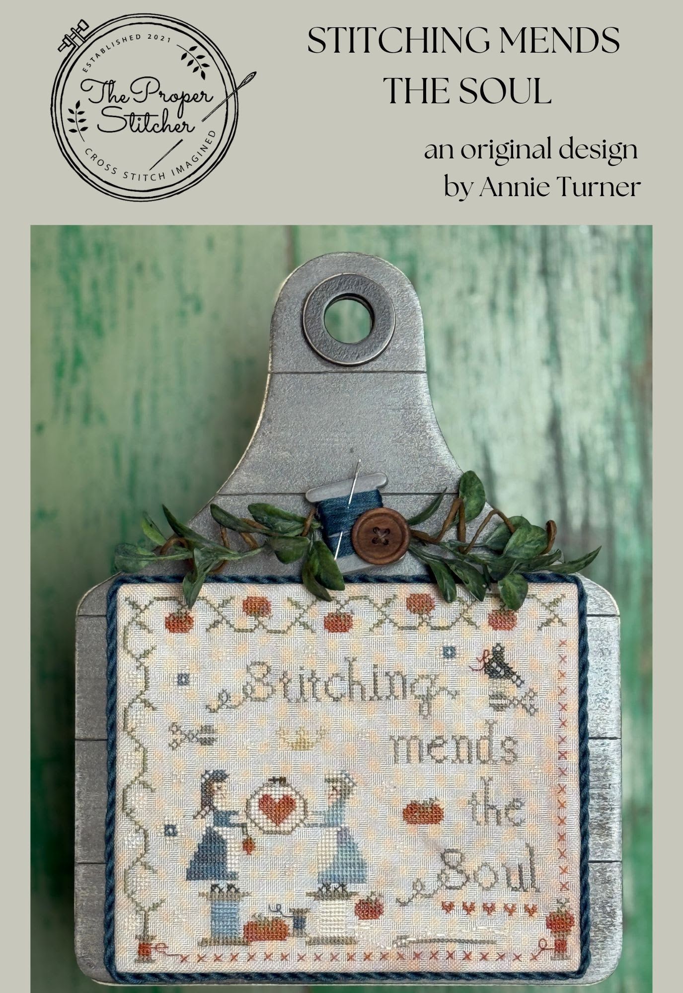 PREORDER Stitching Mends The Soul - The Proper Stitcher - Cross Stitch Pattern, Needlecraft Patterns, Needlecraft Patterns, The Crafty Grimalkin - A Cross Stitch Store