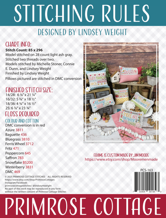 Stitching Rules - Primrose Cottage - Cross Stitch Pattern, Needlecraft Patterns, The Crafty Grimalkin - A Cross Stitch Store
