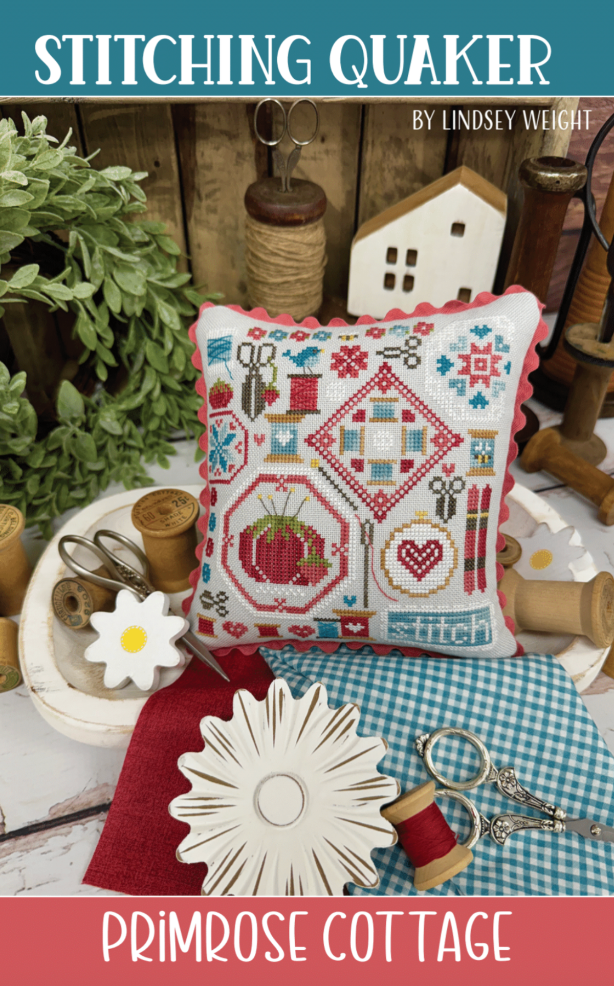 Stitching Quaker - Primrose Cottage - Cross Stitch Pattern, Needlecraft Patterns, The Crafty Grimalkin - A Cross Stitch Store
