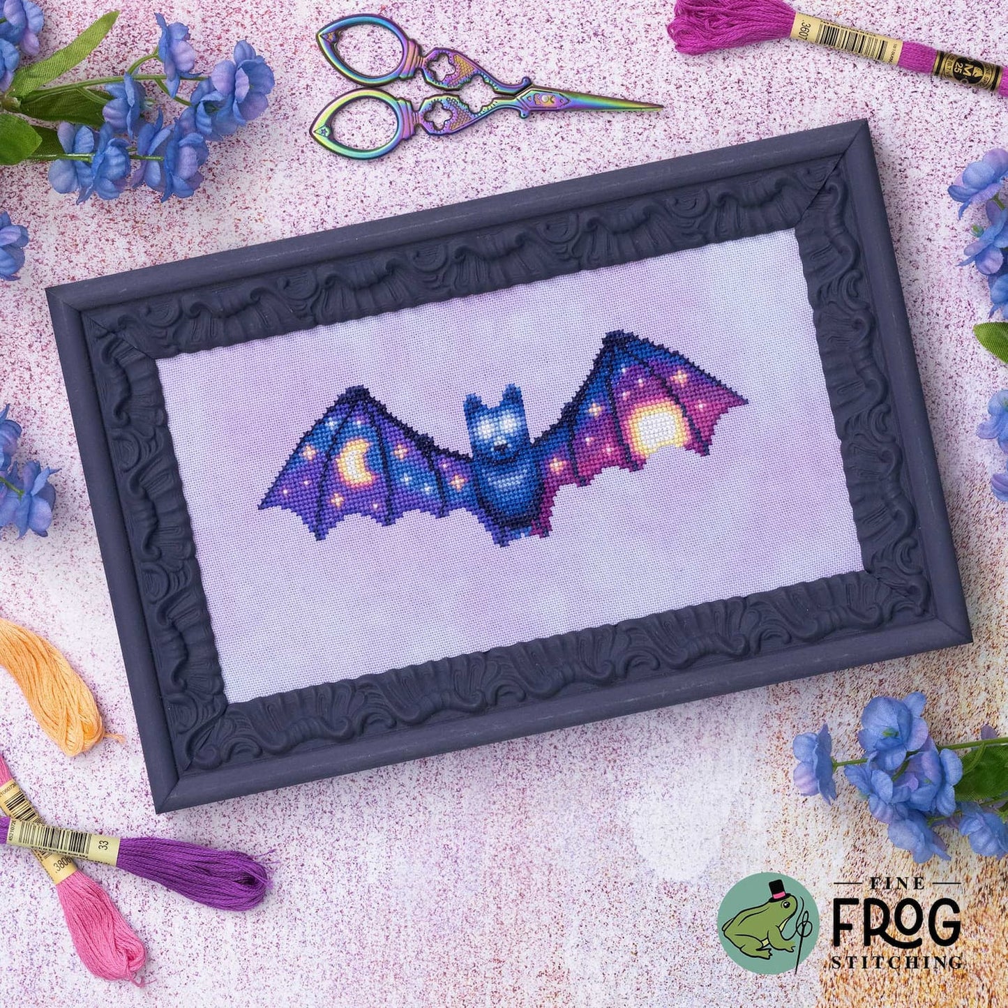 Soaring Sky Bat - Fine Frog Stitching - Cross Stitch Pattern