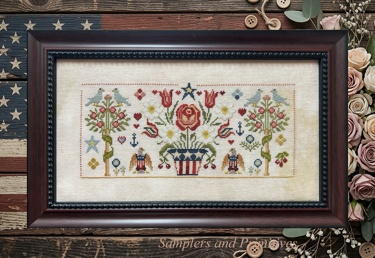 PREORDER Stars and Petals - Samplers and Primitives - Cross Stitch Pattern, Needlecraft Patterns, The Crafty Grimalkin - A Cross Stitch Store