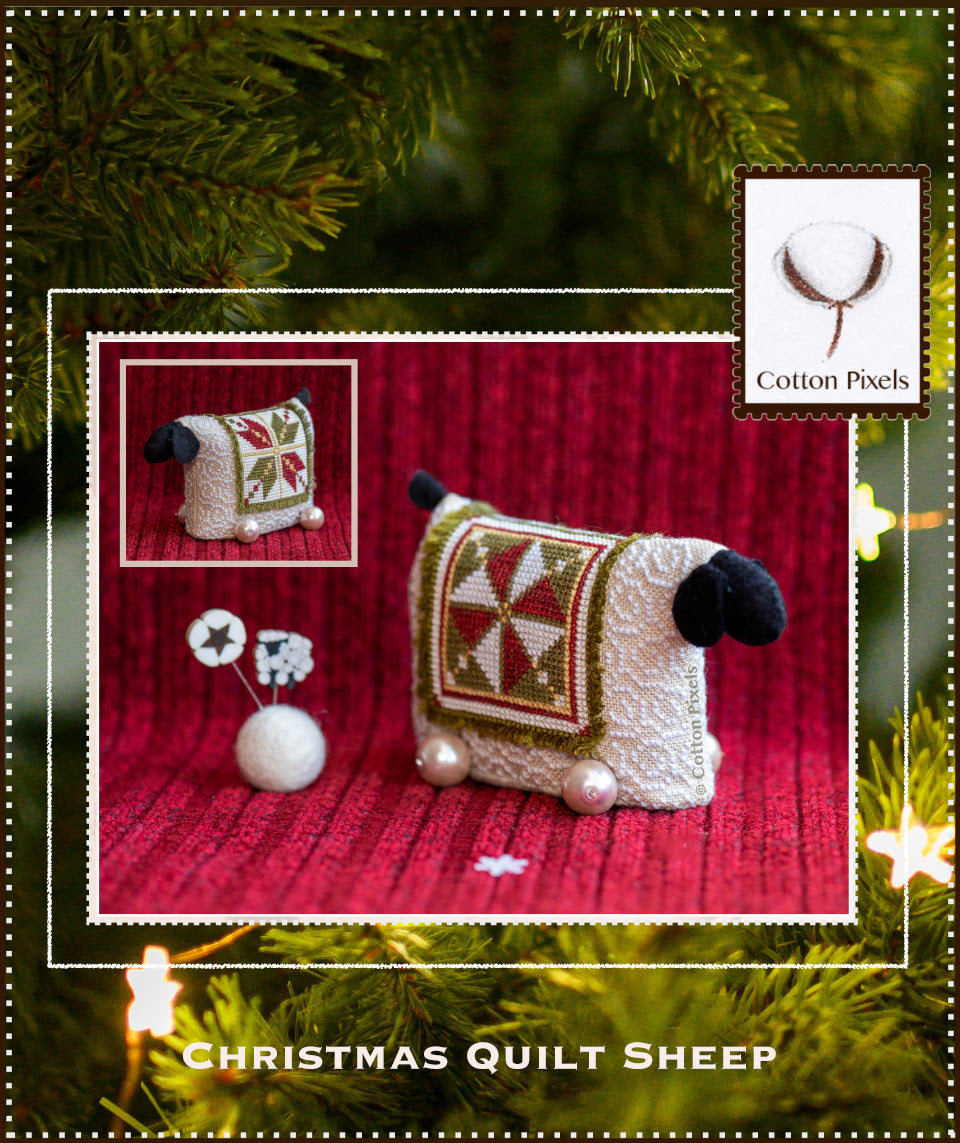 PREORDER Christmas Quilt Sheep - Cotton Pixels - Cross Stitch Pattern
