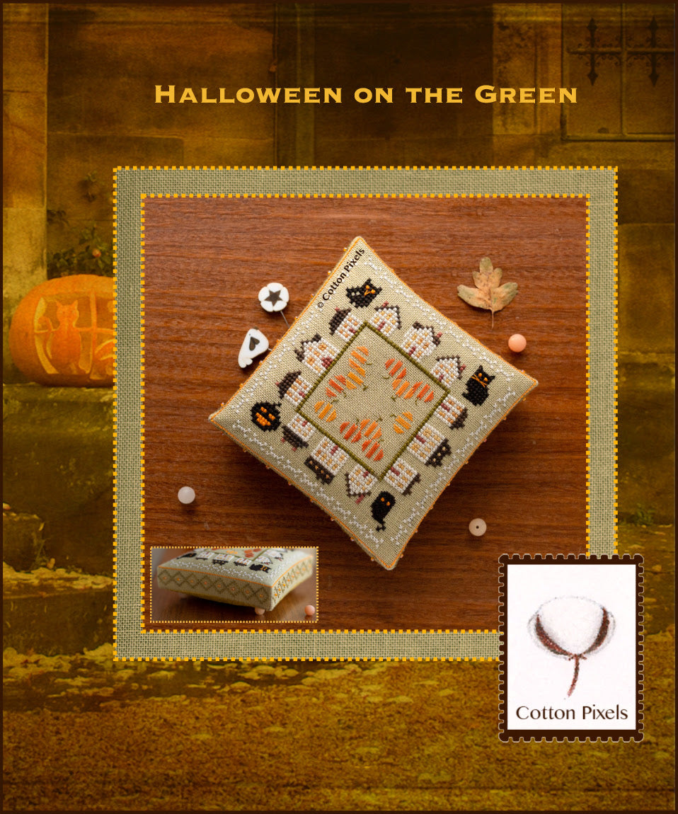 PREORDER Halloween on the green - Cotton Pixels - Cross Stitch Pattern