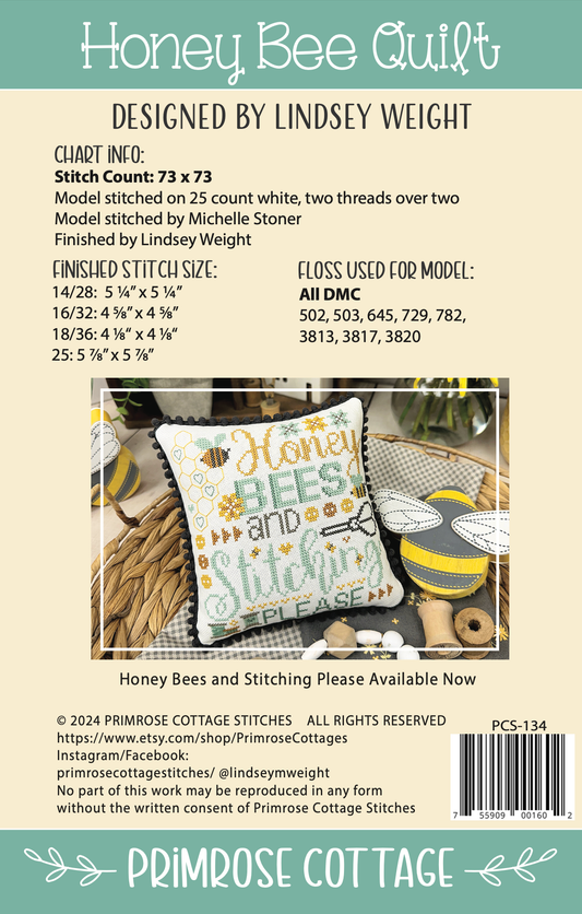 Honey Bee Quilt - Primrose Cottage Stitches - Cross Stitch Patterns