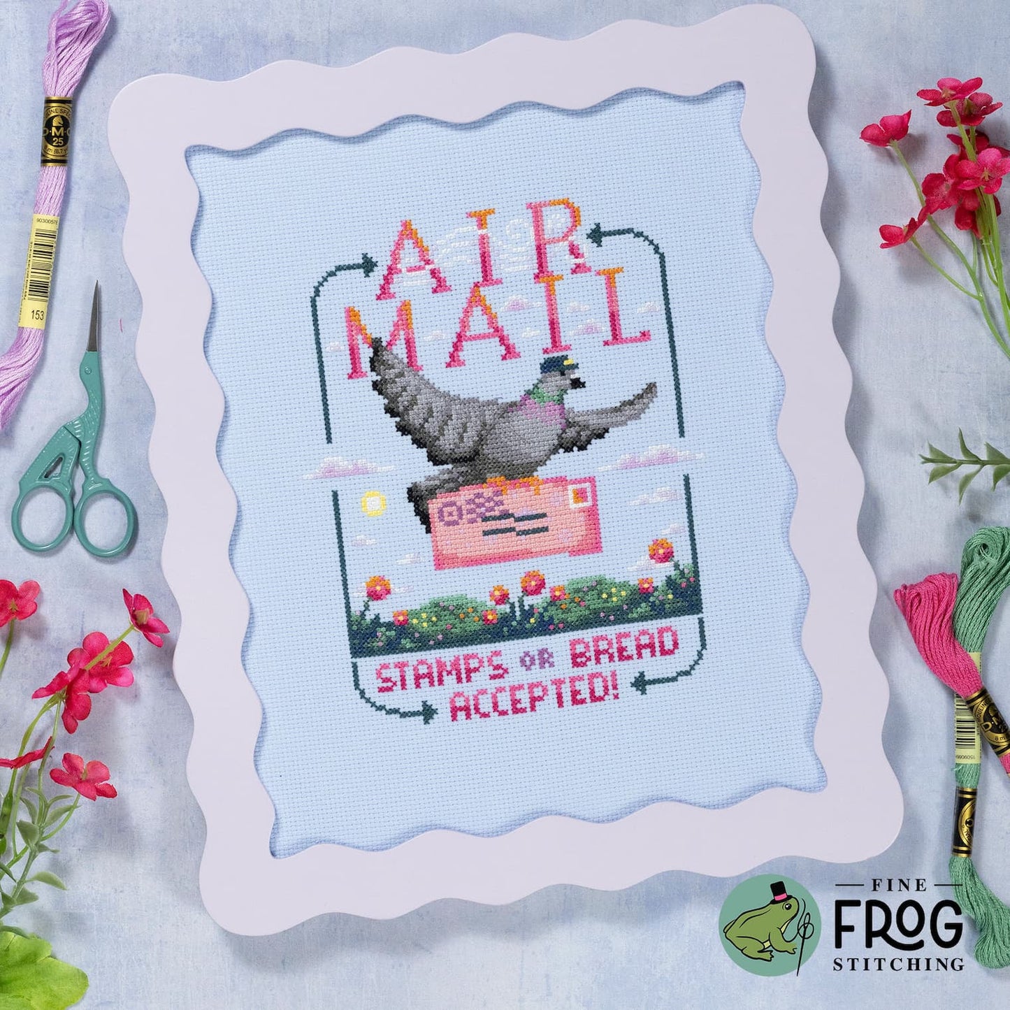 Air Mail - Fine Frog Stitching - Cross Stitch Pattern, Cross Stitch Patterns, The Crafty Grimalkin - A Cross Stitch Store