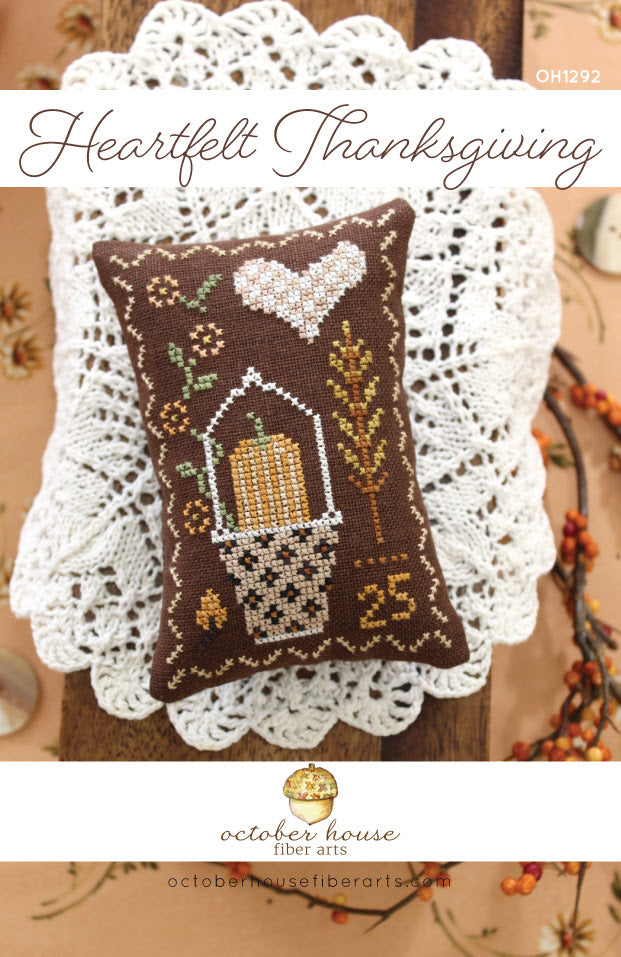 Heartfelt Thanksgiving - October House Fiber Arts - Cross Stitch Pattern