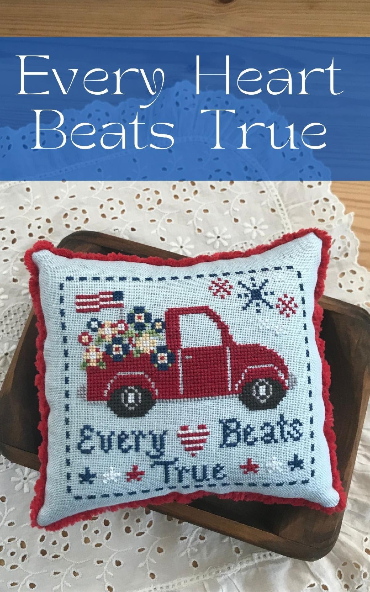 PRE-ORDER Every Heart Beats True - Annie Beez Folk Art - Cross Stitch Pattern, Needlecraft Patterns, Needlecraft Patterns, The Crafty Grimalkin - A Cross Stitch Store
